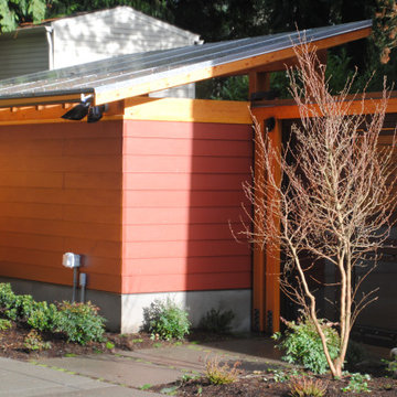 Rear entry gate and shed