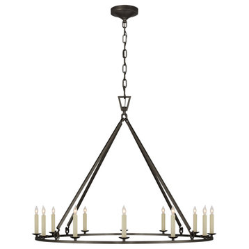 Darlana Large Single Ring Chandelier in Aged Iron