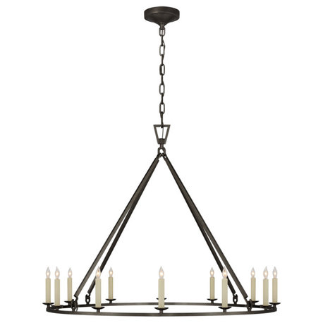 Darlana Large Single Ring Chandelier in Aged Iron