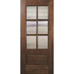 Knockety - 6 Lite TDL Wood Door, Canyon Brown, Left Hand in-Swing - Available in Charcoal and Canyon Brown finishes