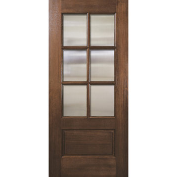 6 Lite TDL Wood Door, Canyon Brown, Left Hand in-Swing