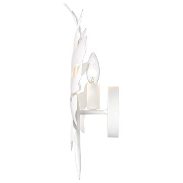 Golden Lighting 1103-1W Aruba 17" Tall Wall Sconce - Textured White Plaster