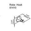 Vera Robe Hook, Satin Nickel