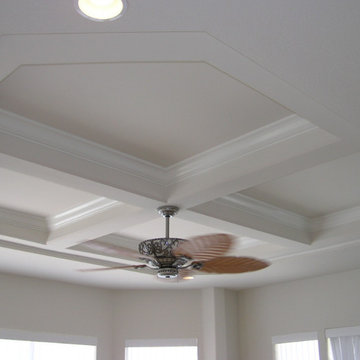 Waffle Ceiling with Crown Molding