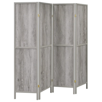 4-Panel Folding Screen, Gray Driftwood