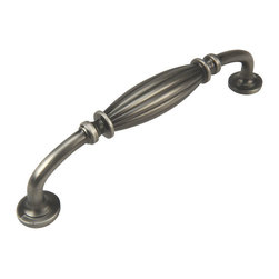 Cosmas - Cosmas 7120AS Antique Silver Cabinet Pull, 5" Hole Centers, Set of 5 - Cabinet And Drawer Handle Pulls