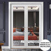 Interior French Double Doors 56 x 84, Lucia 1299 White & Mirror