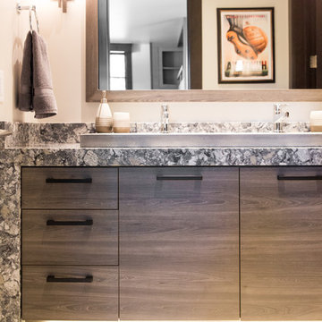 Waterfall Countertops In Bathroom