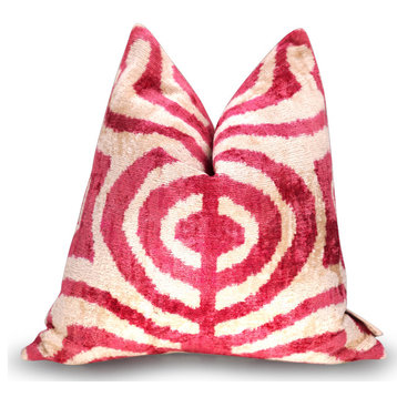 Canvello Tiger Print Pinkish Red Throw Pillows 16x16 inch