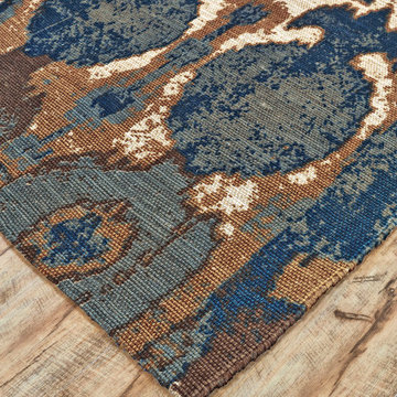 Huelva Area Rug in Navy & Copper