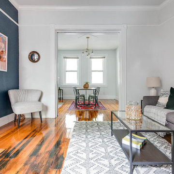 Cozy Living Room with picture molding