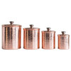 Hammered Stainless Steel Canisters with Copper Finish