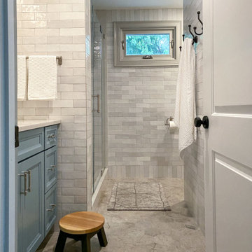 Project Shades of Blue Bathroom Remodel in Melrose MA