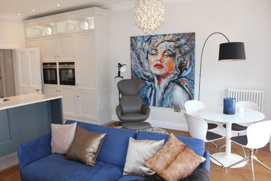 Inspiration for a medium sized contemporary open plan living room in West Midlands.