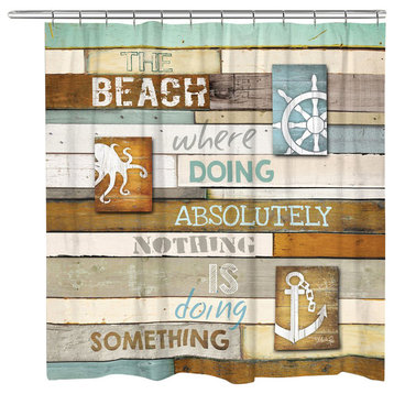 Laural Home Beach Mantra Shower Curtain