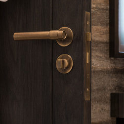 Joseph Giles MONTGOMERY door handles in mid antique brass - Door Handles