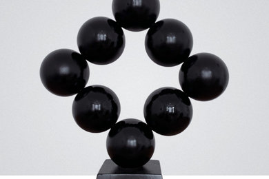 'Black rhombus', Steel Minimalistic Abstract Sculpture