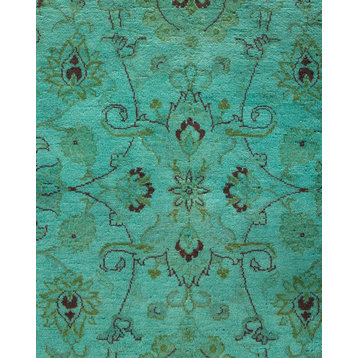 Fine Vibrance, One-of-a-Kind Hand-Knotted Area Rug Green, 9' 1" x 11' 10"