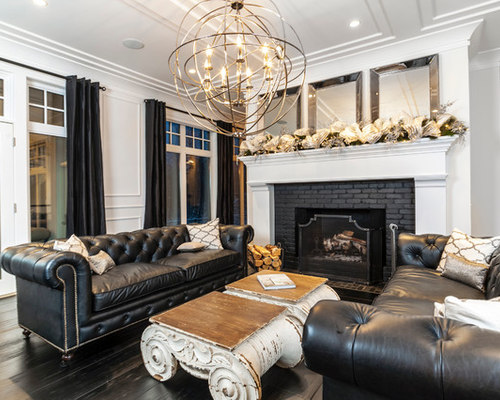 Living Rooms with Black Sofas | Houzz