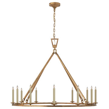 Darlana Extra Large Single Ring Chandelier in Gilded Iron