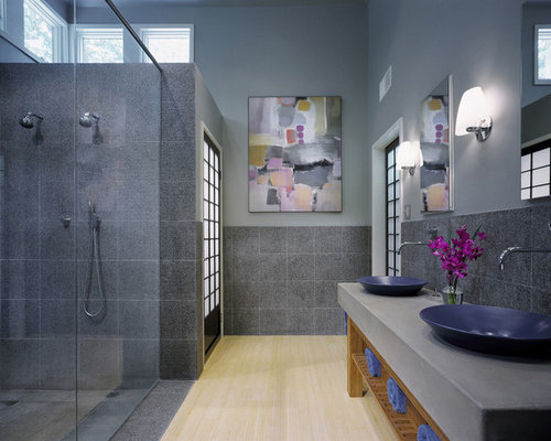 blue and grey bathroom decor