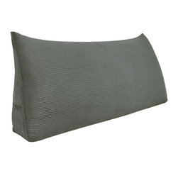 WOWMAX - Bed Wedge Reading Pillow Headboard Backrest Cushion Corduroy Grey, 59x20x8 - Bed Pillows