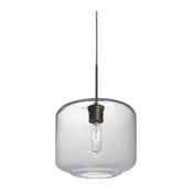 Besa Niles 10 Cord Pendant, Clear Bubble, Bronze