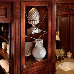 KraftMaid: Estate Camed Oil-Rubbed Bronze Insert - Bathroom Cabinets