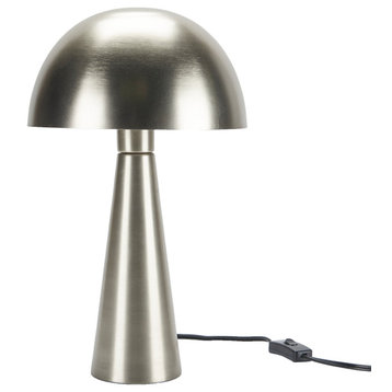 Modern Iron Mushroom Table Lamp, Silver, 16"
