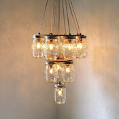 3 Tier Upside Down Wedding Cake Mason Jar Chandelier by Boots N Gus