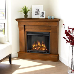 Real Flame Chateau Espresso Corner Electric Fireplace - Indoor Fireplaces