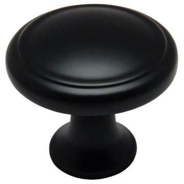 Cosmas 5982FB Flat Black Cabinet Round Knob, 1-1/8" Diameter