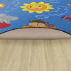 Flagship Carpets CE420- 73W 5' Cutie Train Nursery School Rug