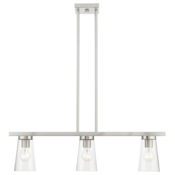 Cityview 3 Light Brushed Nickel Linear Chandelier