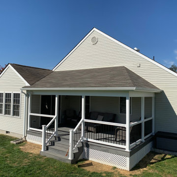 New Deck with Lattice Skirt and Roof Addition