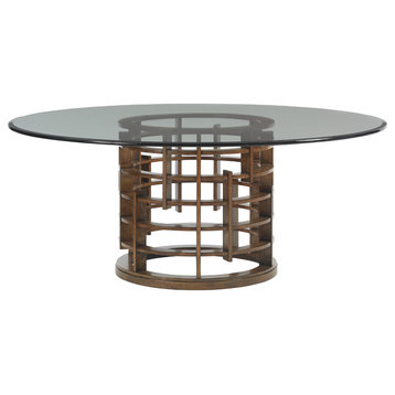 Meridien Round Dining Table With 60" Glass Top
