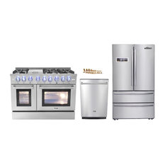 42 Inch Gas And Electric Ranges Houzz Thor Kitchen 3 Piece 48 Gas Range Dishwasher And Refrigerator Propane