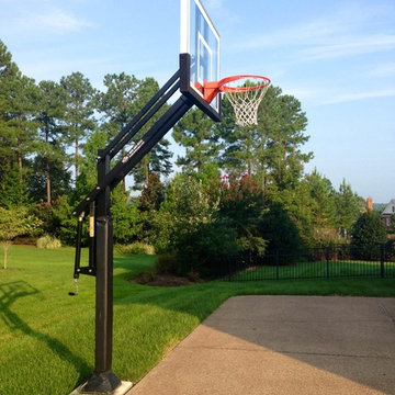 Mike G's Pro Dunk Silver Basketball System on a 35x18 in Midlothian, VA