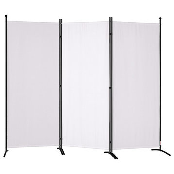 VEVOR Room Divider 3-Panel Folding Privacy Screen 89"x20.3"x72.8" White