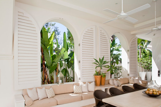 Beach Style Patio by Newport Custom Shutters