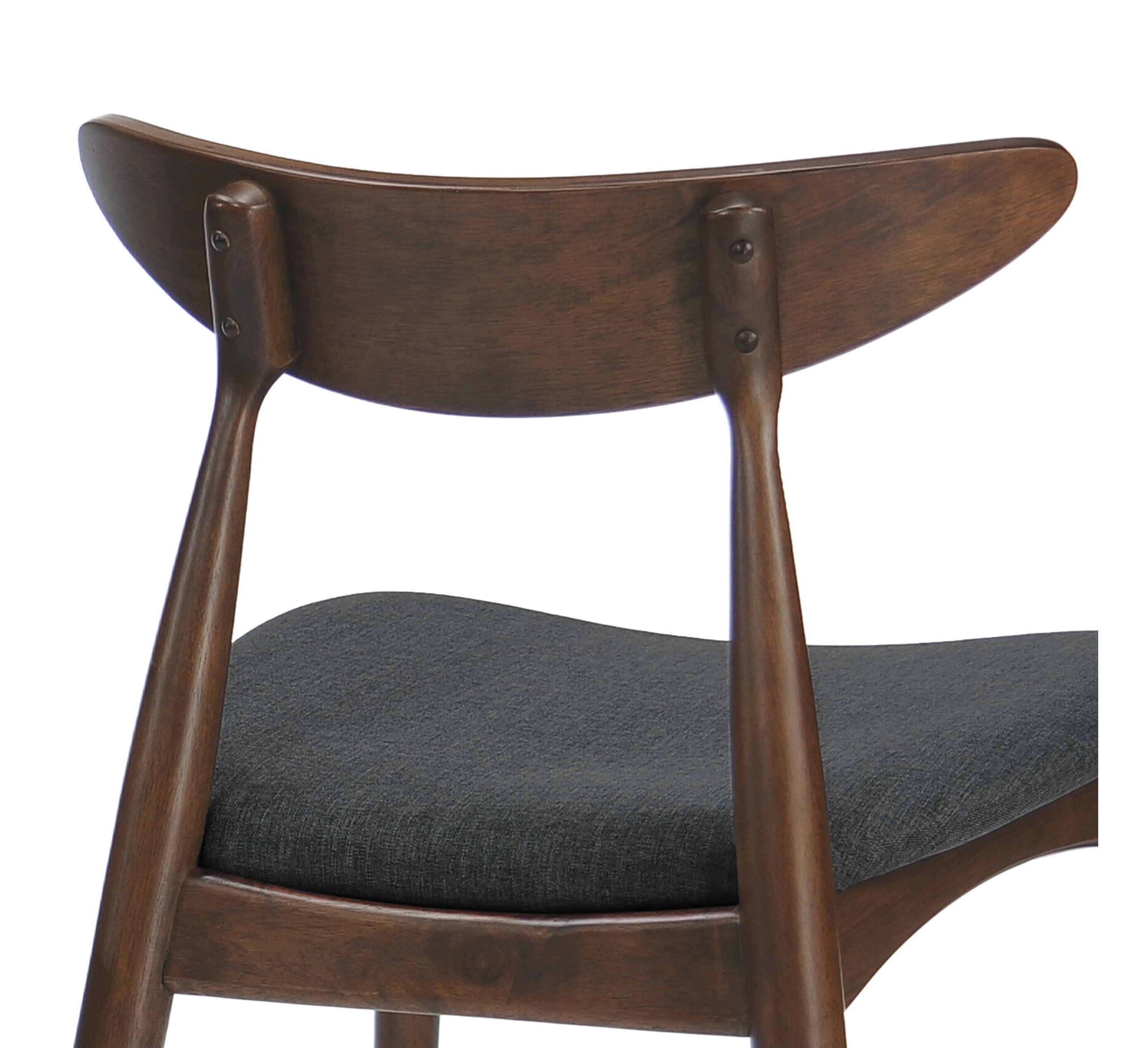 GDF Studio Issaic Mid Century Design Wood Dining Chairs, Set of 2, Charcoal/Walnut