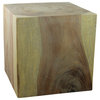 Haussmann Wood Cube Table 18 in SQ x 18 in High Hollow inside Grey Oil