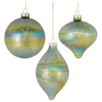 Irredescent Glass Snowflake Ornament, 6-Piece Set