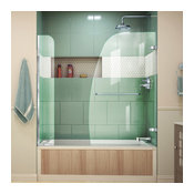 DreamLine Aqua Uno 56 to 60 in. W x 58 in. H Hinged Tub Door Chrome Finish