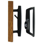 FPL Door Locks & Hardware - Bali Nai Sliding Door Handle Set, Keyed, Right Hand, Wood Pull, Black, 1-3/4" Thick Door - FPL's Bali Nai Sliding Door Handle Set (Keyed); Right Hand; Wood Pull - Black offers easy replacement for most sliding door handles on the market.  There are multiple mounting holes allow for parallel and offset handle placement. The interior thumb latch can located in the centered position at 2" between the handle mounting holes (this is the usual configuration for a 3-hole mount door) or in the offset position at 2-5/8" below the upper handle mounting hole (this is the usual configuration for a 4-hole mount door). This set is KEYED, so the locking handle set features an interior thumb turn and exterior keyed cylinder (Schlage C Keyway).  This listing does NOT include the mechanism for the door or the strike for the jamb, it is the handle set only.