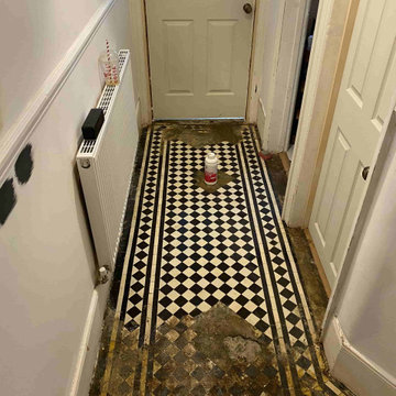 Black and White Victorian Hallway Restoration in Ladbroke Grove