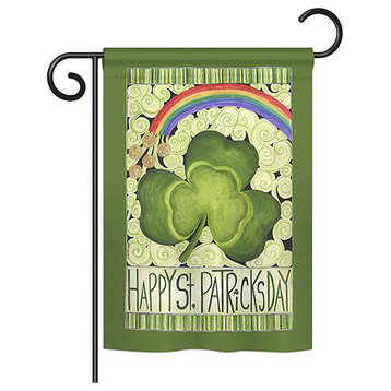 Happy St. Patricks Day, Seasonal Vertical Garden Flag 13"x18.5"