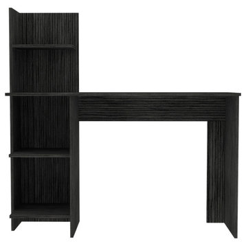 Tecoa Desk, With 4 Shelves, Smokey Oak -White, Medium