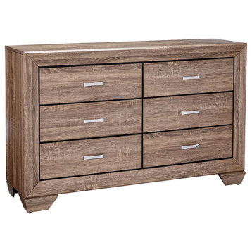 Double Dresser, English Dovetailed Drawers With Chrome Pulls, Washed Taupe