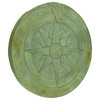 Compass Rose Symbol Green Verdigris Finish Round Cement Step Stone 10 Inch